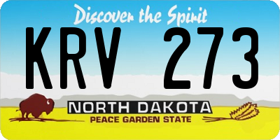 ND license plate KRV273