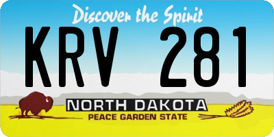 ND license plate KRV281