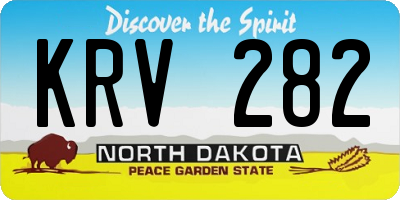 ND license plate KRV282