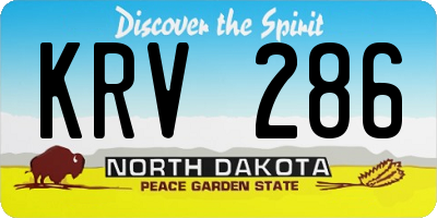 ND license plate KRV286