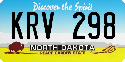 ND license plate KRV298