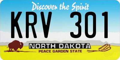 ND license plate KRV301