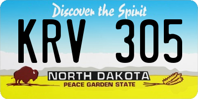 ND license plate KRV305