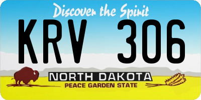 ND license plate KRV306
