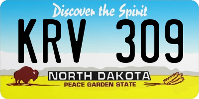 ND license plate KRV309