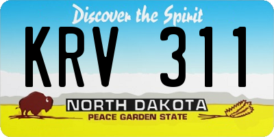 ND license plate KRV311