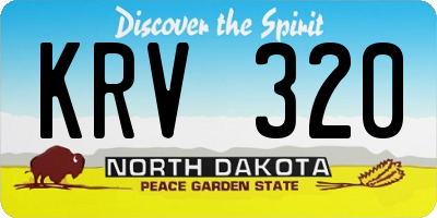 ND license plate KRV320