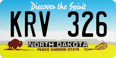 ND license plate KRV326