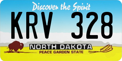 ND license plate KRV328