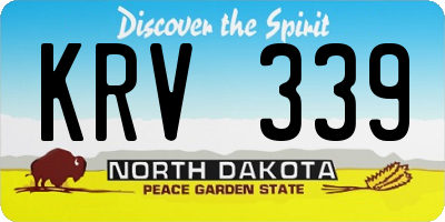 ND license plate KRV339