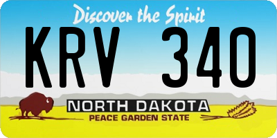 ND license plate KRV340
