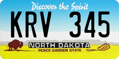 ND license plate KRV345