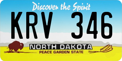 ND license plate KRV346