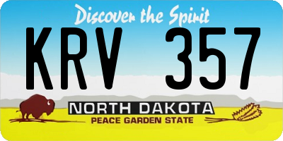 ND license plate KRV357