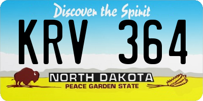 ND license plate KRV364