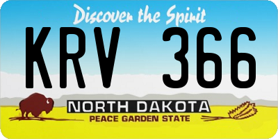 ND license plate KRV366