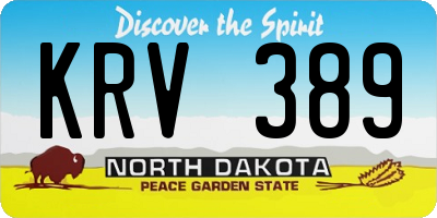 ND license plate KRV389