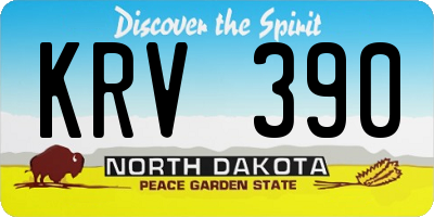 ND license plate KRV390