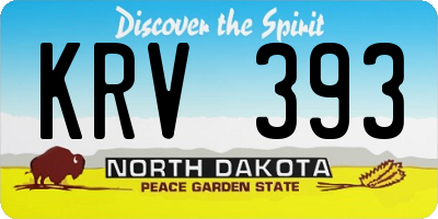 ND license plate KRV393