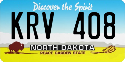 ND license plate KRV408