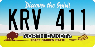 ND license plate KRV411