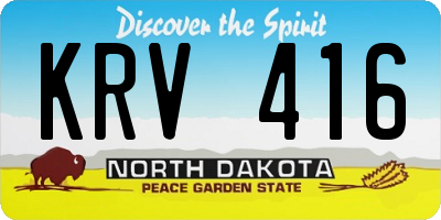 ND license plate KRV416