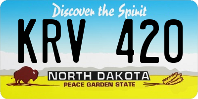 ND license plate KRV420