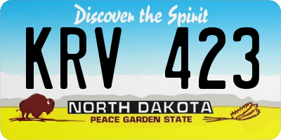 ND license plate KRV423
