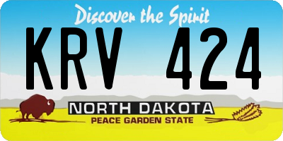 ND license plate KRV424