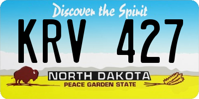ND license plate KRV427