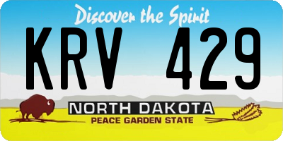 ND license plate KRV429