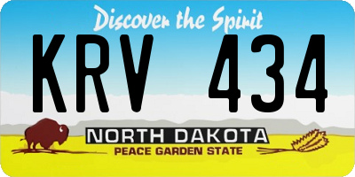ND license plate KRV434
