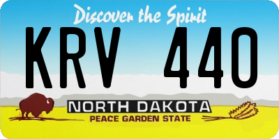 ND license plate KRV440