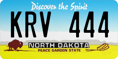 ND license plate KRV444