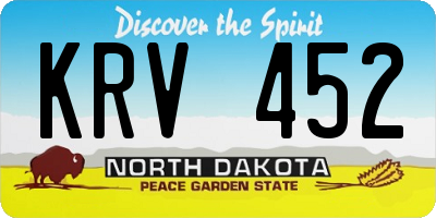 ND license plate KRV452