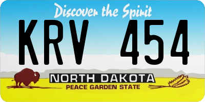 ND license plate KRV454