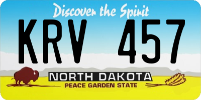 ND license plate KRV457