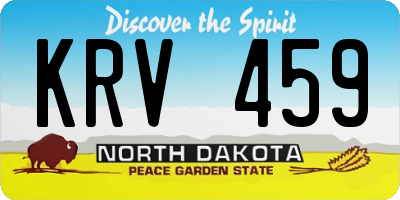 ND license plate KRV459