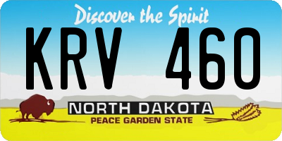 ND license plate KRV460