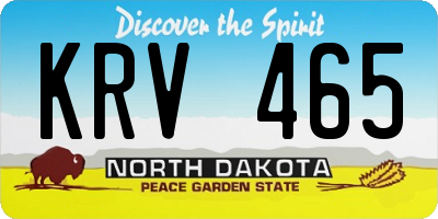 ND license plate KRV465