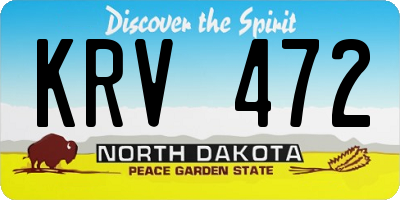 ND license plate KRV472
