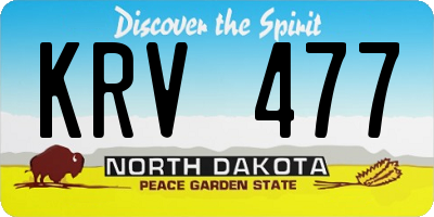 ND license plate KRV477