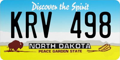 ND license plate KRV498