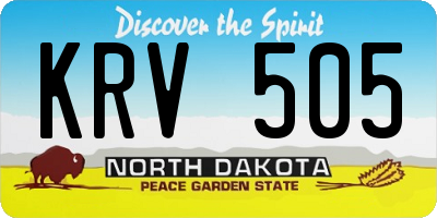 ND license plate KRV505