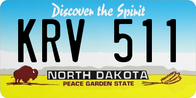 ND license plate KRV511