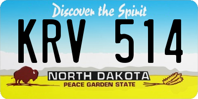 ND license plate KRV514