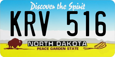 ND license plate KRV516