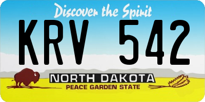 ND license plate KRV542