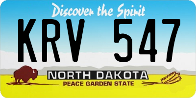ND license plate KRV547