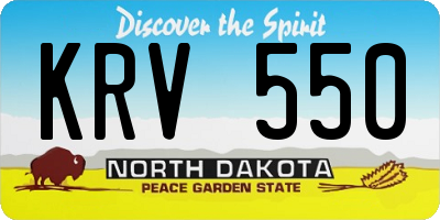 ND license plate KRV550